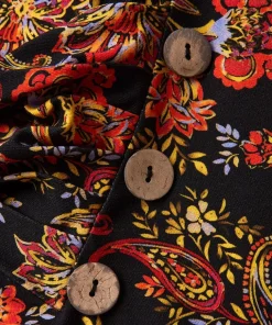 All New Button Printed Jersey Tunic