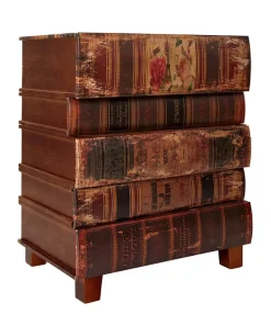 Antique Stacked Books Side Cabinet