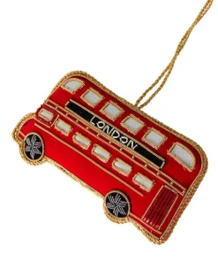 Beautifully Embroidered Bus Christmas Ornament