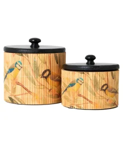 Blissful British Birds Bamboo Storage Jars