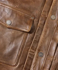 Brown Trucker Leather Jacket