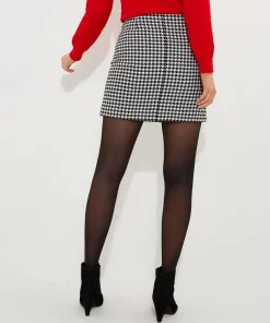 Daring Dogstooth Skirt