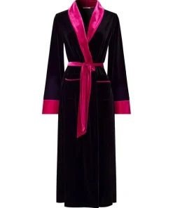 Daring Dragon Embroidered Velour Dressing Gown