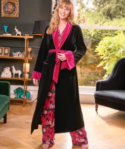 Daring Dragon Embroidered Velour Dressing Gown