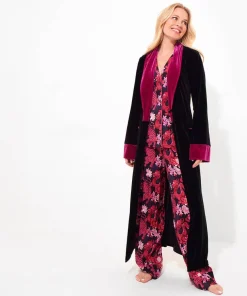 Daring Dragon Embroidered Velour Dressing Gown