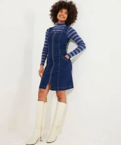 Dawn Denim Zip Through Pinafore
