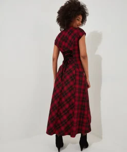 Dixie Check Dress With Corsage