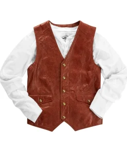 Embossed Leather Waistcoat