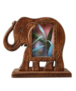 Enchanting Elephant Shaped Mango Wood Photo Frame
