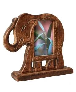 Enchanting Elephant Shaped Mango Wood Photo Frame
