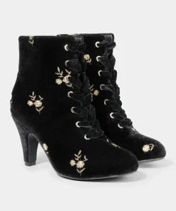 Evening Rose Velvet Boots