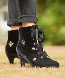 Evening Rose Velvet Boots