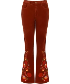 Extraordinary Embroidered Cord Trousers