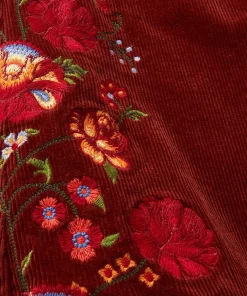 Extraordinary Embroidered Cord Trousers