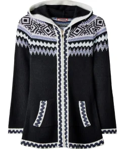 Fabulous Zip Front Hooded Fairisle Jumper