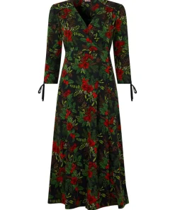Festive Flora Jersey Dress