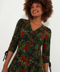 Festive Flora Jersey Dress