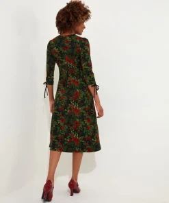Festive Flora Jersey Dress