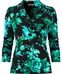 Hallie Jersey Print Wrap Top