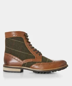 Harlington Tweed And Leather Boots