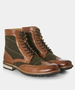 Harlington Tweed And Leather Boots