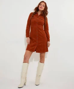 Josie Cord Button Through Dress