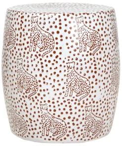 Lavish Leopard Ceramic Stool