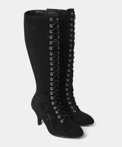 Layla Lace Up Embroidered Boots