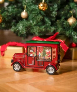 Lights And Sparkle Santa Spinner Bus Ornament