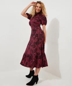 Lovely Lace Print Jersey Dress