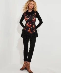 Lovely Lace Trim Jersey Tunic
