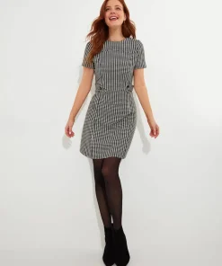 Lulu Dogstooth Stretch Jacquard Dress