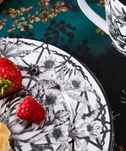 Magnificent Monochrome Floral Side Plates
