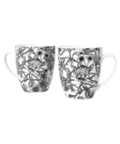 Magnificent Monochrome Floral Mugs