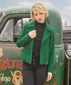 Meg Dogstooth Biker Jacket