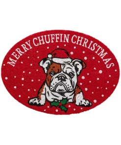 Merry Chuffin Christmas Bulldog Doormat