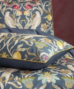 Navy Song Bird 100% Cotton Sateen Duvet Set