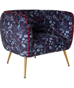 Nouveau Herons Velvet Chair
