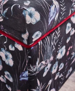 Nouveau Herons Velvet Storage Footstool