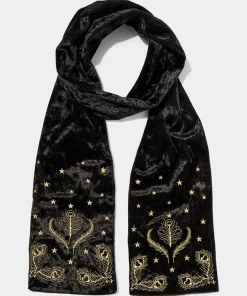 Opulence Embroidered Velour Scarf