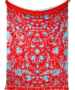 Ornate Elephant Reversible Tassel Throw