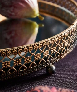 Portobello Round Brass Mirror Tray