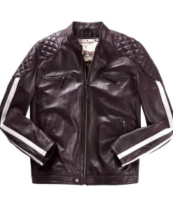 Purple Racer Leather Jacket