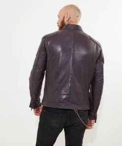 Purple Racer Leather Jacket