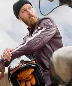Purple Racer Leather Jacket
