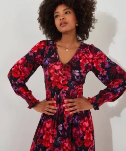 Romantic Florals Jersey Dress