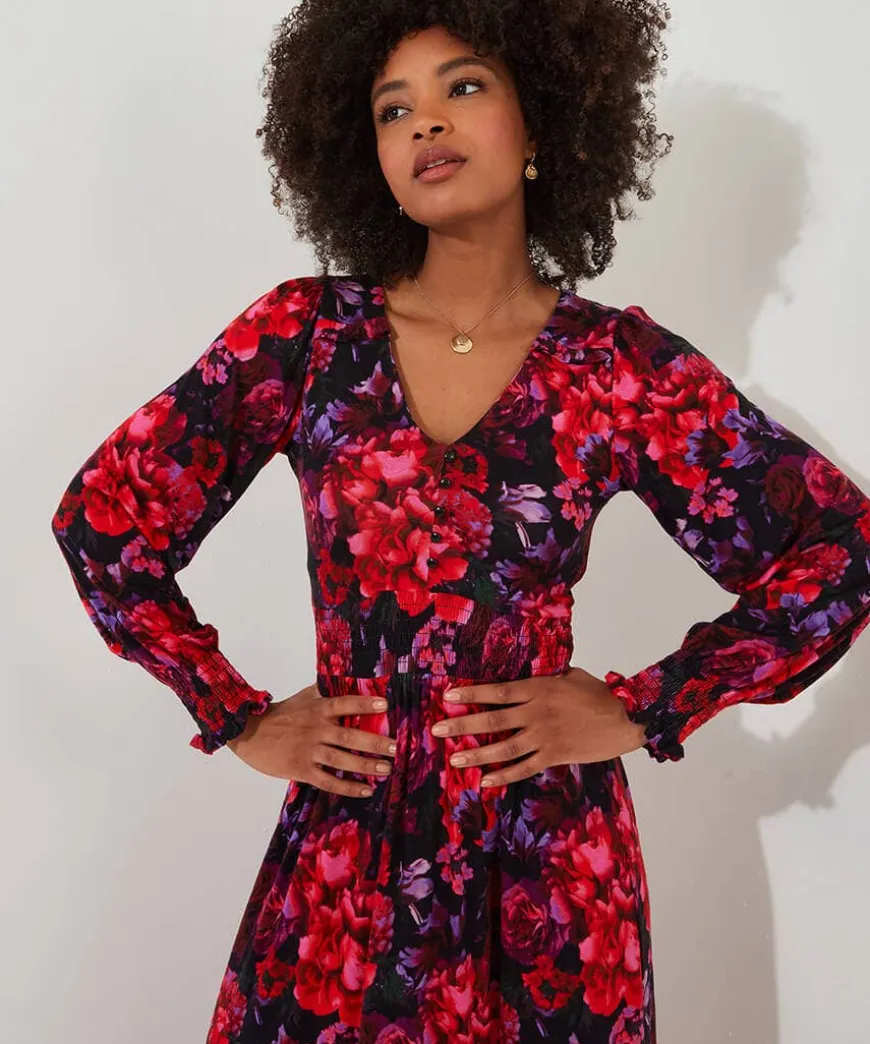 Romantic Florals Jersey Dress