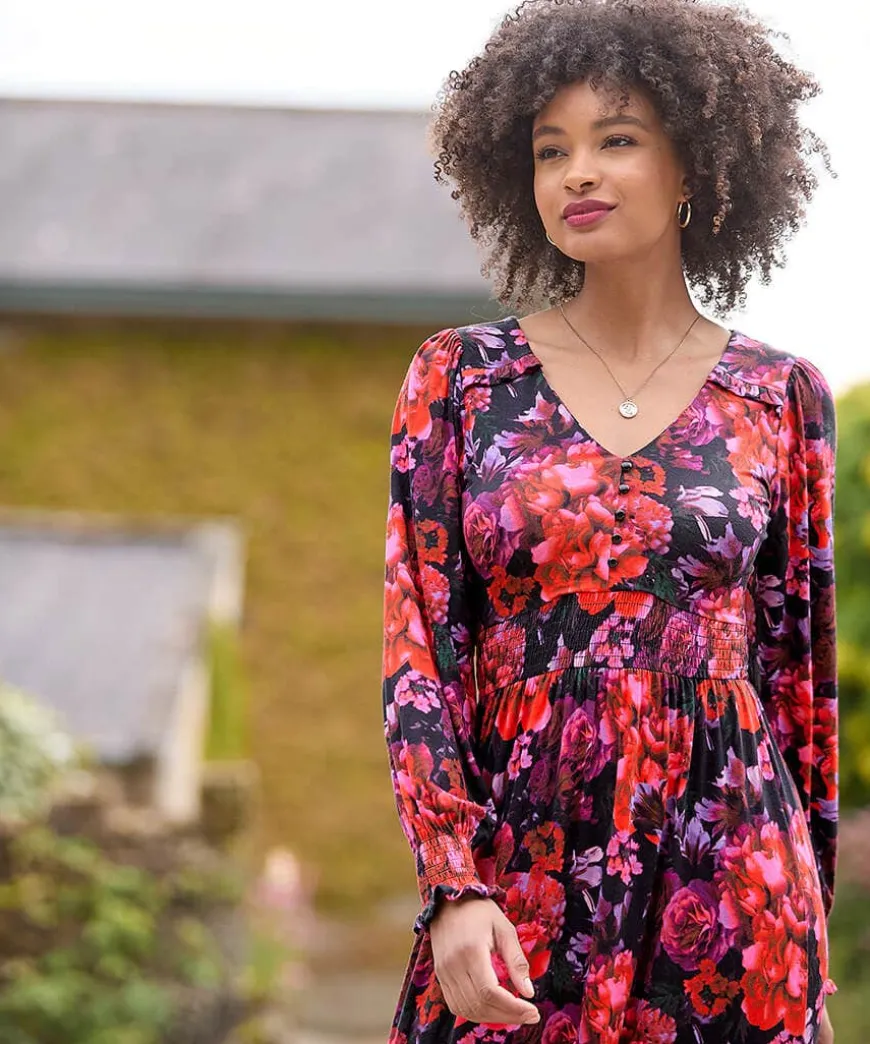 Romantic Florals Jersey Dress