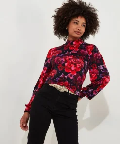 Romantic Florals Jersey Print Top