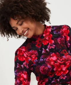 Romantic Florals Jersey Print Top